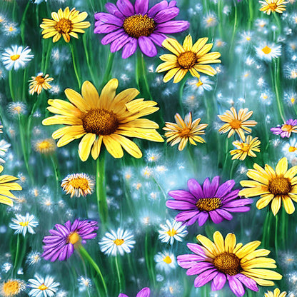 Daisy Bushes - Full Round Drill Diamond Painting 30*30CM