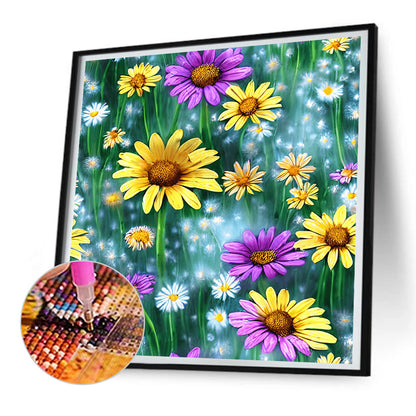 Daisy Bushes - Full Round Drill Diamond Painting 30*30CM