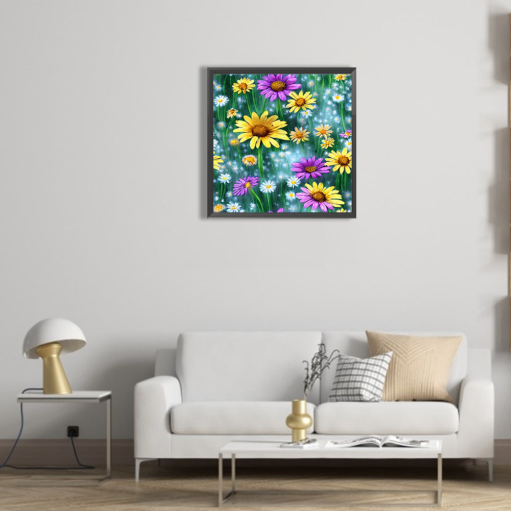 Daisy Bushes - Full Round Drill Diamond Painting 30*30CM