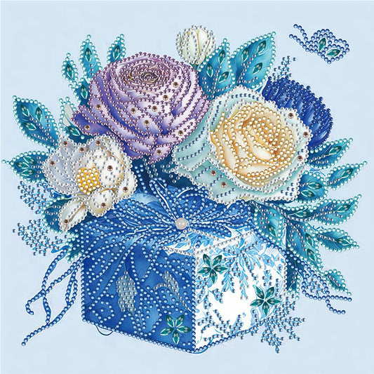 Blue And White Gift Box - Special Shaped Drill Diamond Painting 30*30CM