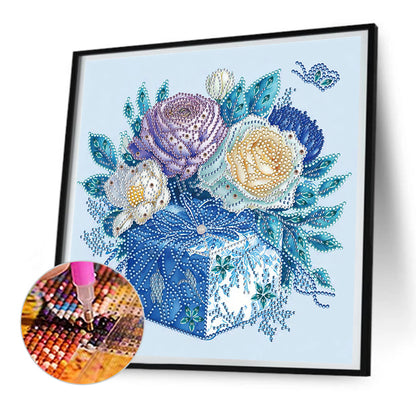 Blue And White Gift Box - Special Shaped Drill Diamond Painting 30*30CM