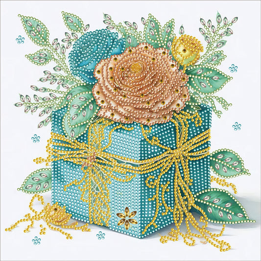 Blue And Green Gift Box - Special Shaped Drill Diamond Painting 30*30CM