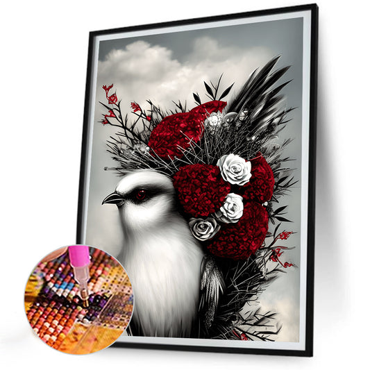 Black And White Crow - Full Round Drill Diamond Painting 30*40CM