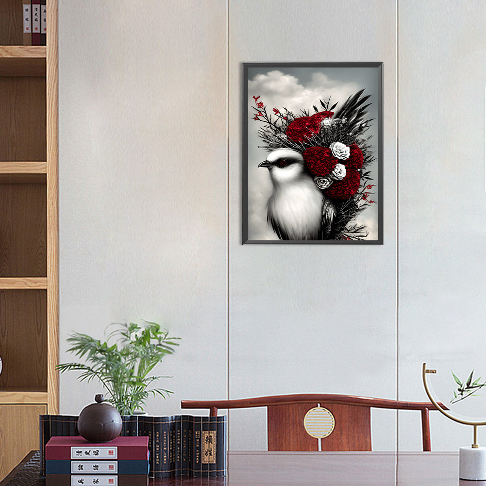 Black And White Crow - Full Round Drill Diamond Painting 30*40CM