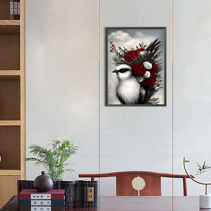 Black And White Crow - Full Round Drill Diamond Painting 30*40CM