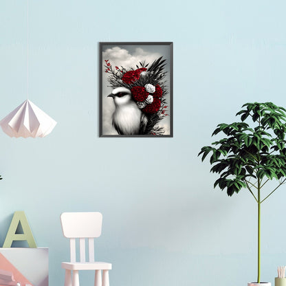 Black And White Crow - Full Round Drill Diamond Painting 30*40CM