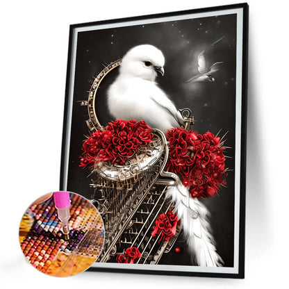 Black And White Crow - Full Round Drill Diamond Painting 30*40CM