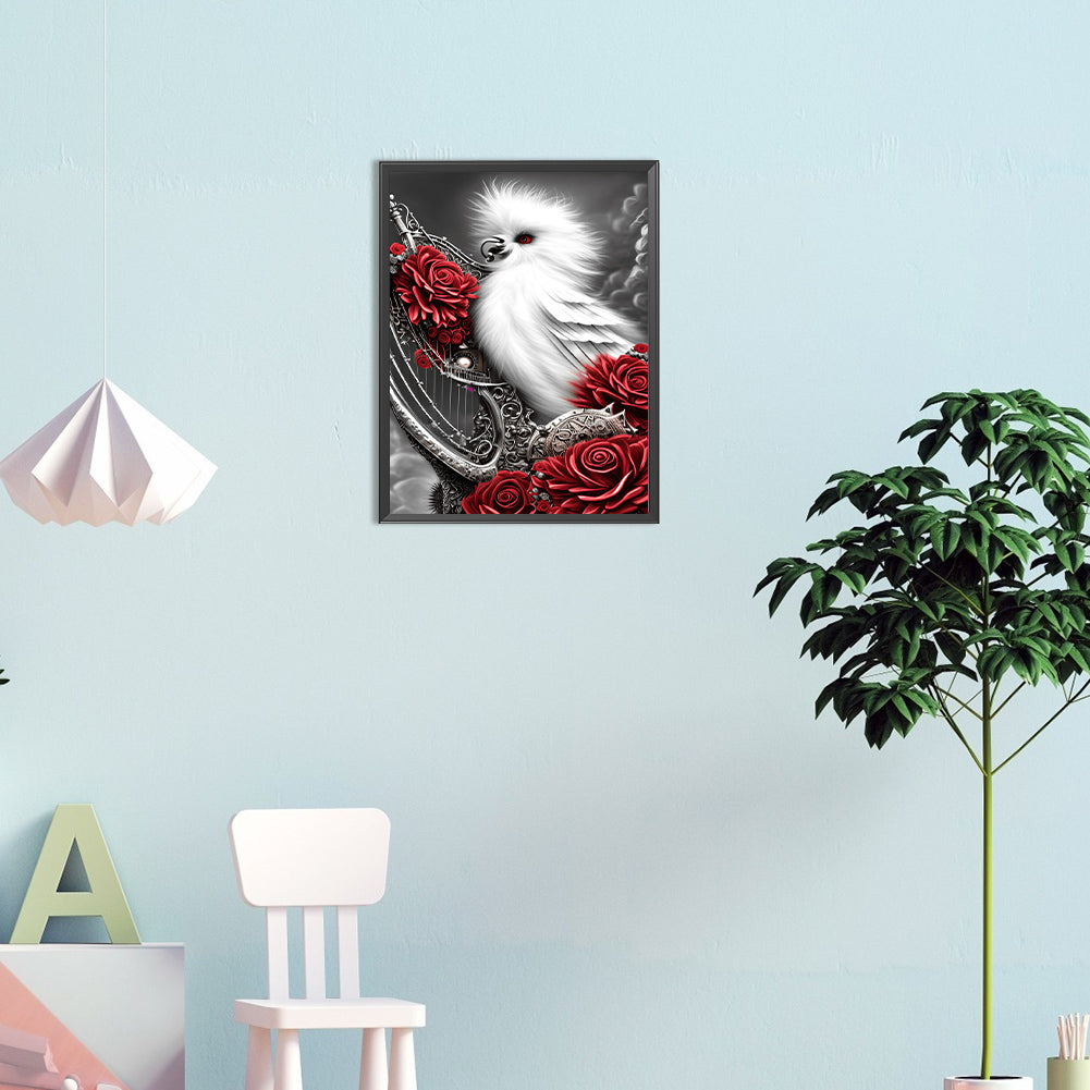 Black And White Crow - Full Round Drill Diamond Painting 30*40CM
