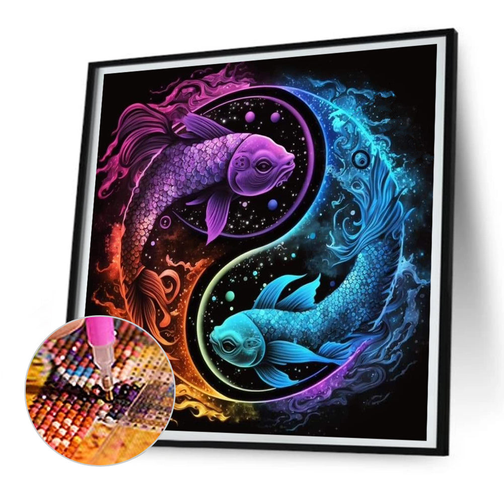 12 Constellation Pisces - Full Round Drill Diamond Painting 30*30CM