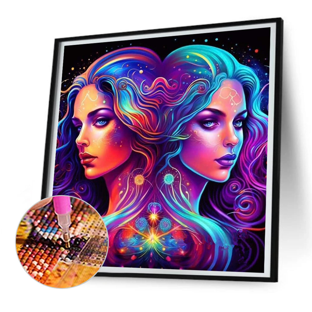 12 Constellation Gemini - Full Round Drill Diamond Painting 30*30CM