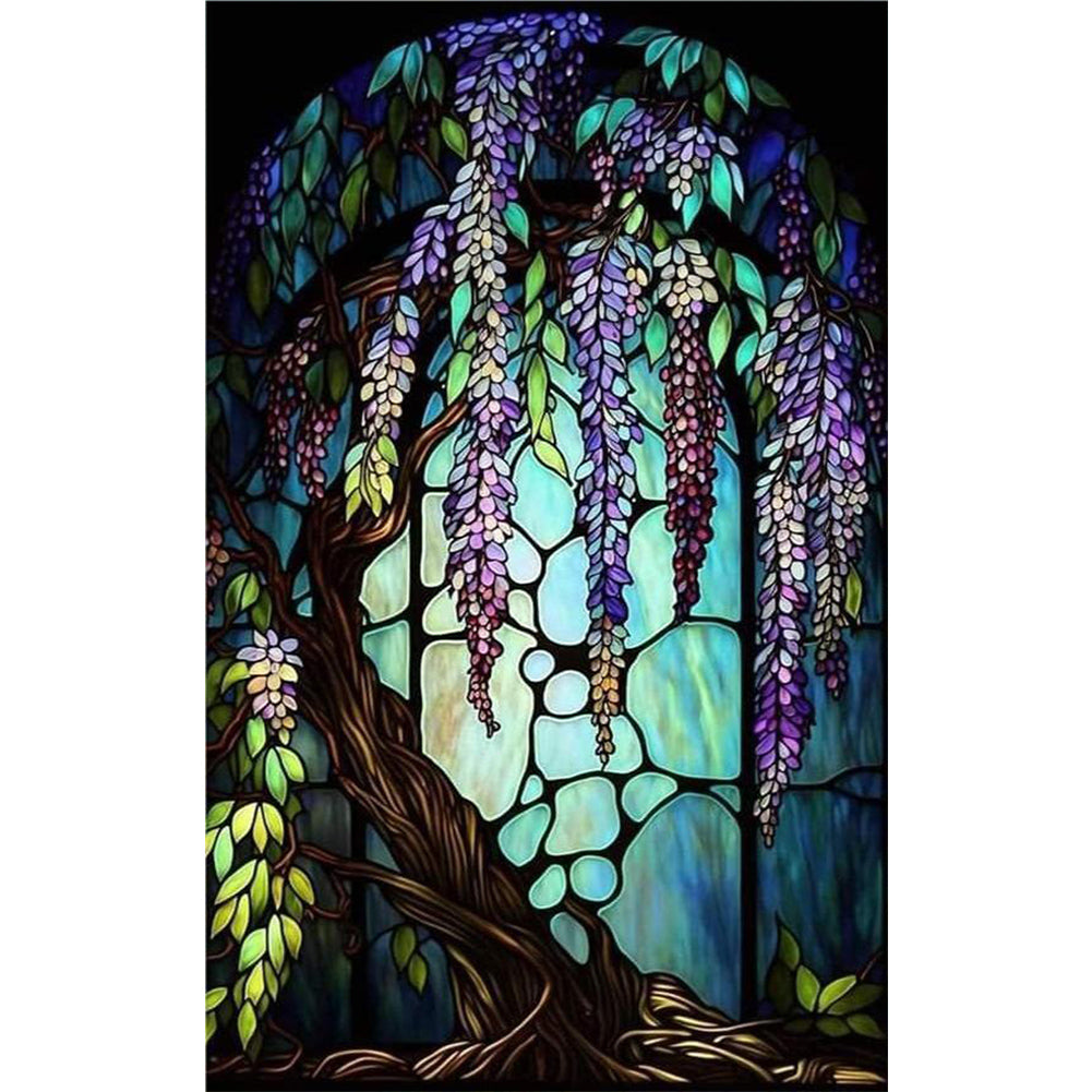 Wisteria Tree - Full Round Drill Diamond Painting 50*80CM