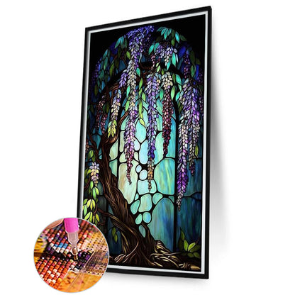 Wisteria Tree - Full Round Drill Diamond Painting 50*80CM