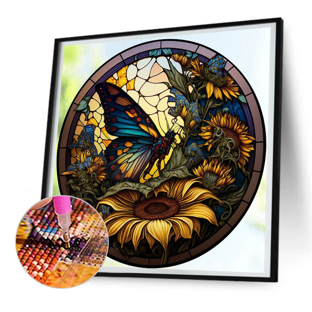 Butterfly - Full Round Drill Diamond Painting 30*30CM