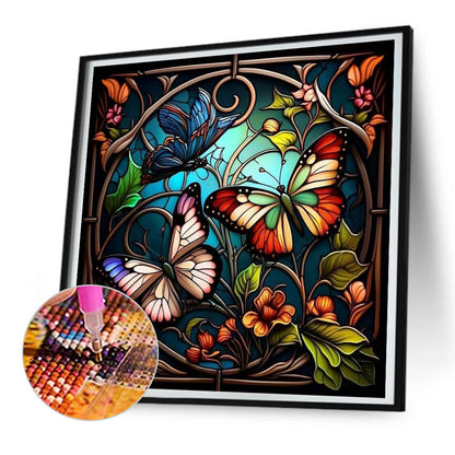 Butterfly - Full Round Drill Diamond Painting 30*30CM