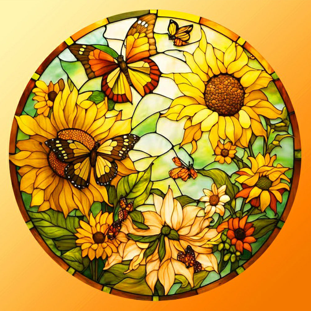 SuNFLower Bushes - Full Round Drill Diamond Painting 30*30CM