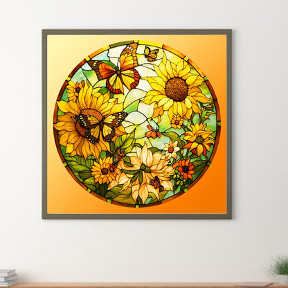 SuNFLower Bushes - Full Round Drill Diamond Painting 30*30CM