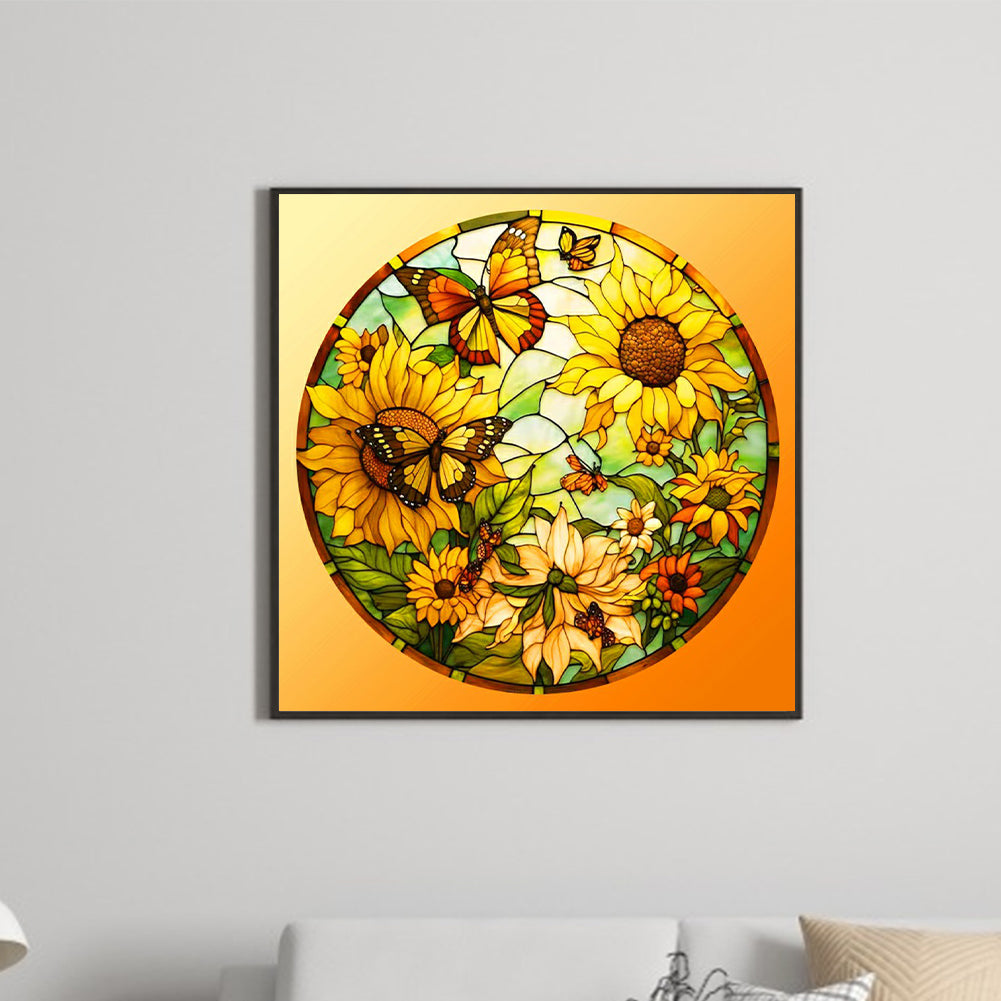 SuNFLower Bushes - Full Round Drill Diamond Painting 30*30CM