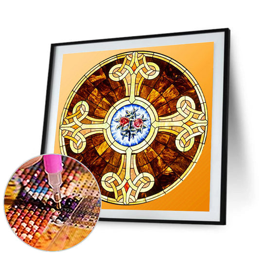 Golden Cross - Full Round Drill Diamond Painting 30*30CM