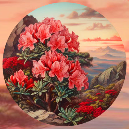 Rhododendron - Full Round Drill Diamond Painting 30*30CM