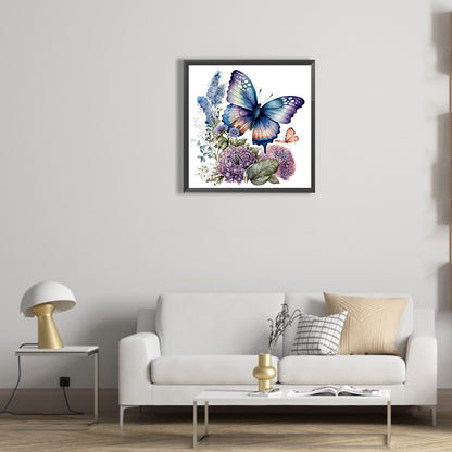 Flowers And Butterflies - Full Round Drill Diamond Painting 30*30CM
