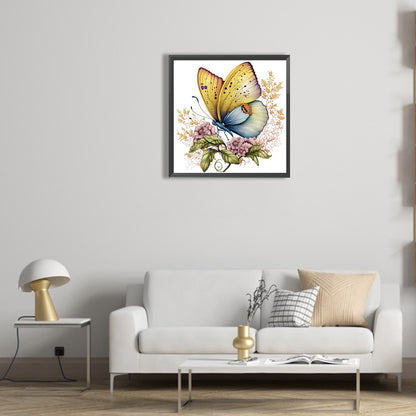 Flowers And Butterflies - Full Round Drill Diamond Painting 30*30CM