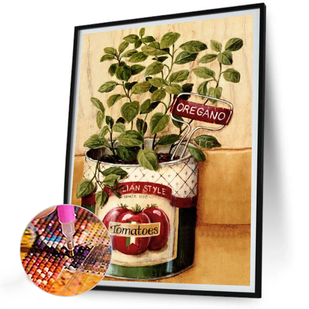 Desktop Ornament Potted Plant - Full Round Drill Diamond Painting 30*40CM