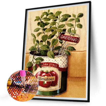 Desktop Ornament Potted Plant - Full Round Drill Diamond Painting 30*40CM