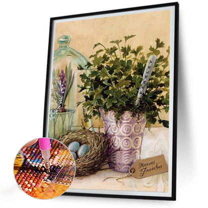 Desktop Ornament Potted Plant - Full Round Drill Diamond Painting 30*40CM