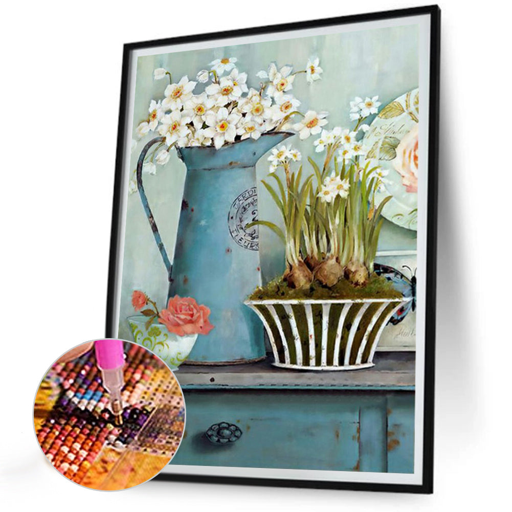 Desktop Ornament Potted Plant - Full Round Drill Diamond Painting 30*40CM