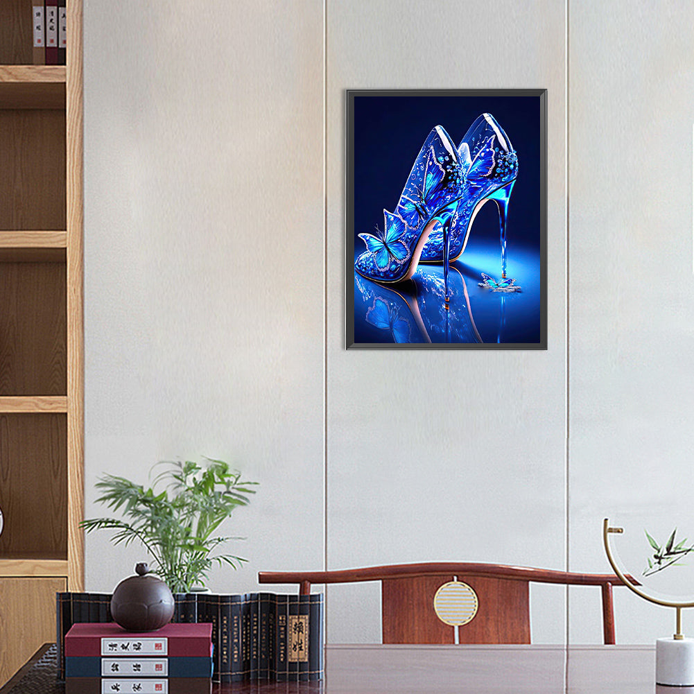 Blue High Heels - Full Round Drill Diamond Painting 30*40CM