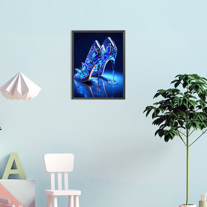 Blue High Heels - Full Round Drill Diamond Painting 30*40CM