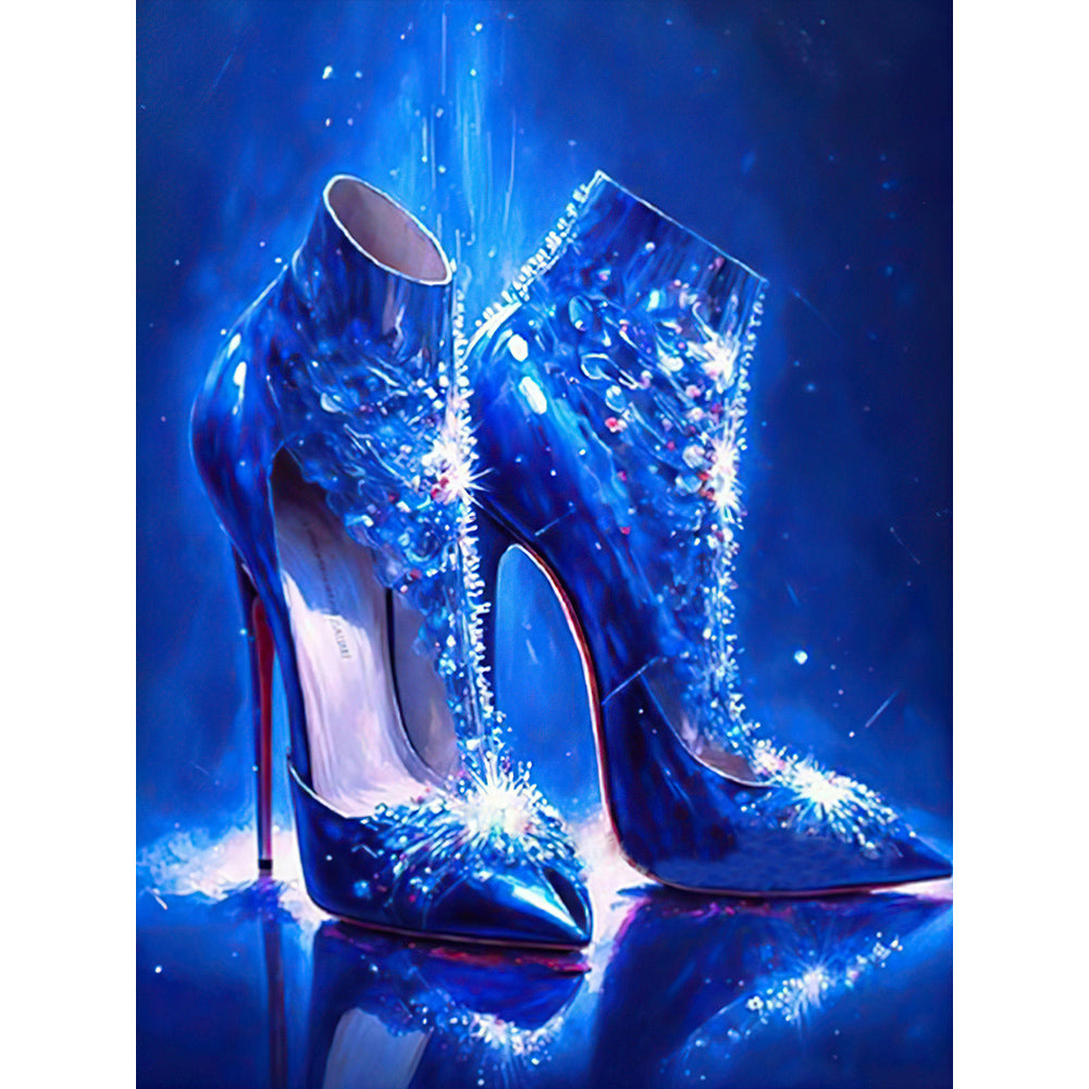Blue High Heels - Full Round Drill Diamond Painting 30*40CM