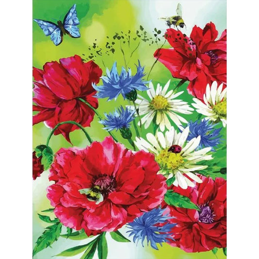 Garden Butterfly - Full Round Drill Diamond Painting 30*40CM