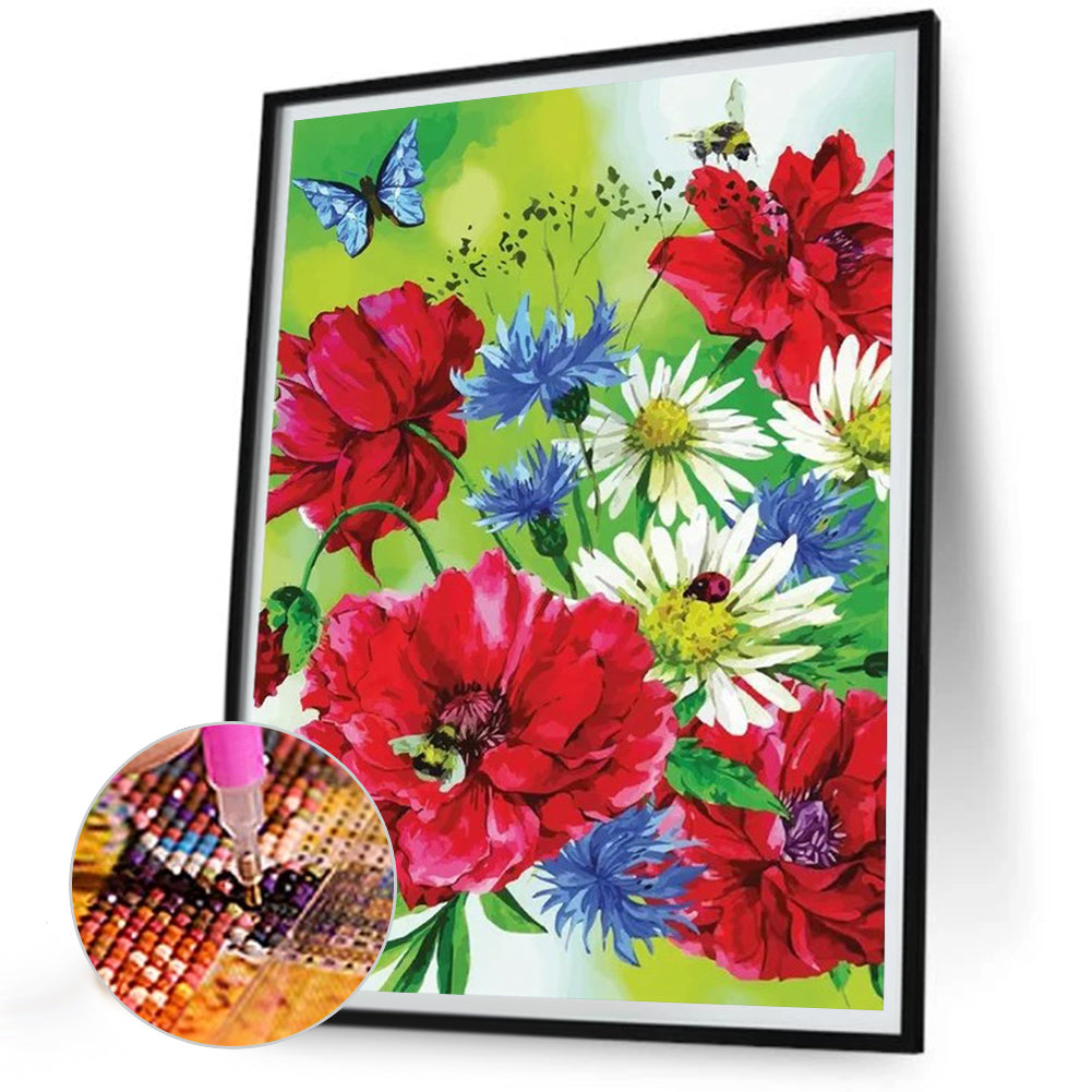 Garden Butterfly - Full Round Drill Diamond Painting 30*40CM
