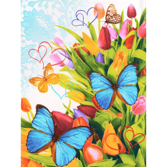 Garden Butterfly - Full Round Drill Diamond Painting 30*40CM