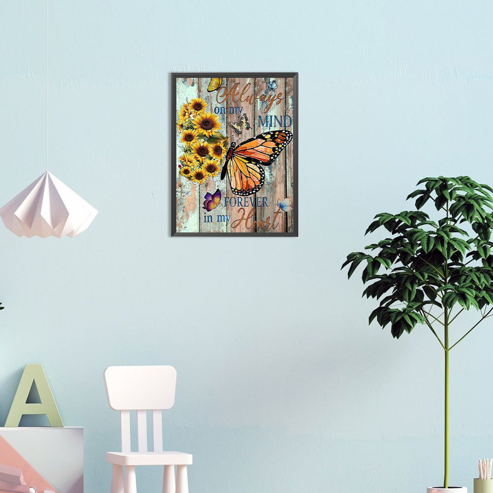 Garden Butterfly - Full Round Drill Diamond Painting 30*40CM