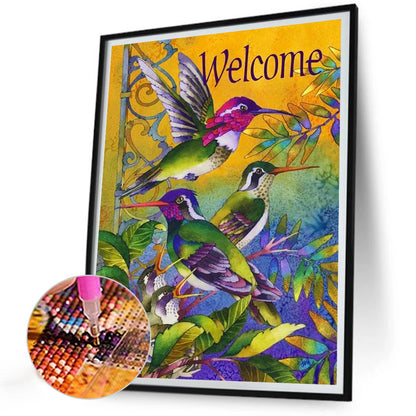 Garden Hummingbird - Full Round Drill Diamond Painting 30*40CM