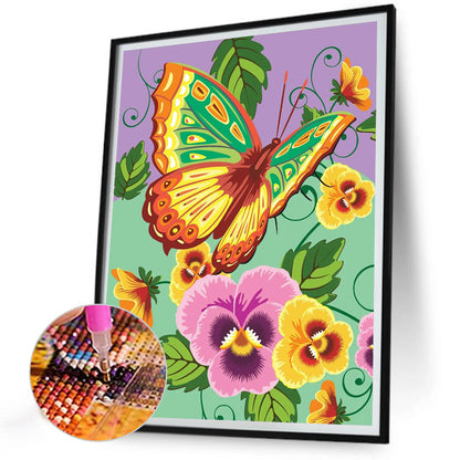 Garden Butterfly - Full Round Drill Diamond Painting 30*40CM