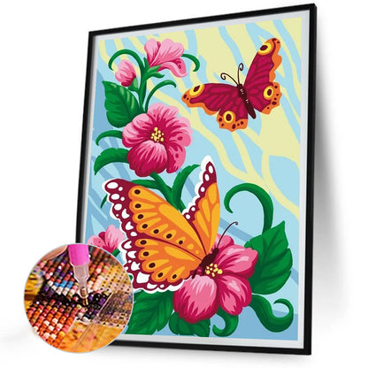 Garden Butterfly - Full Round Drill Diamond Painting 30*40CM