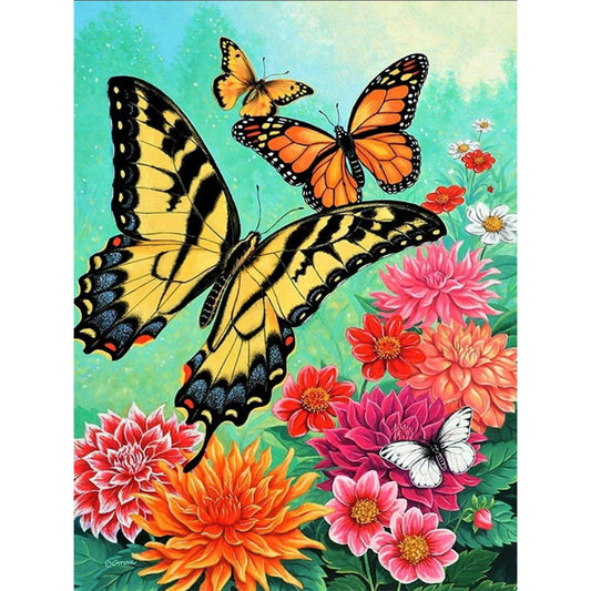 Garden Butterfly - Full Round Drill Diamond Painting 30*40CM