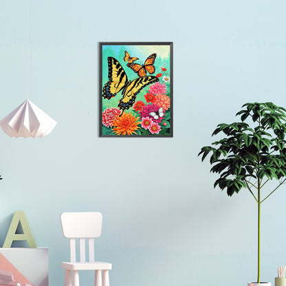 Garden Butterfly - Full Round Drill Diamond Painting 30*40CM