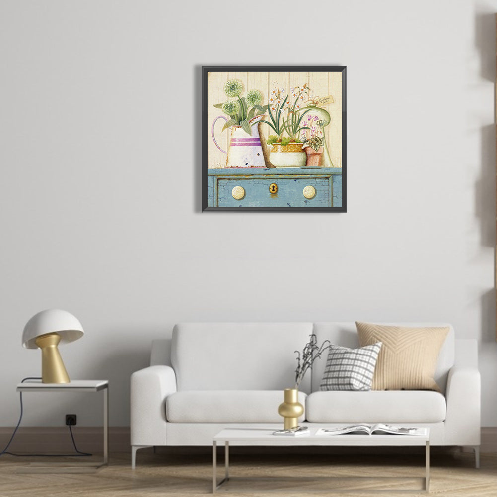 Retro Desktop Ornaments - Full Round Drill Diamond Painting 30*30CM