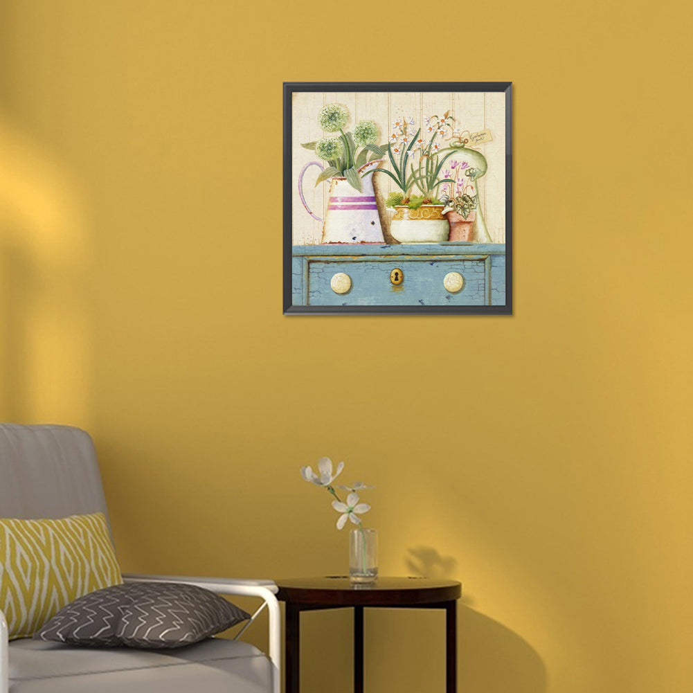 Retro Desktop Ornaments - Full Round Drill Diamond Painting 30*30CM