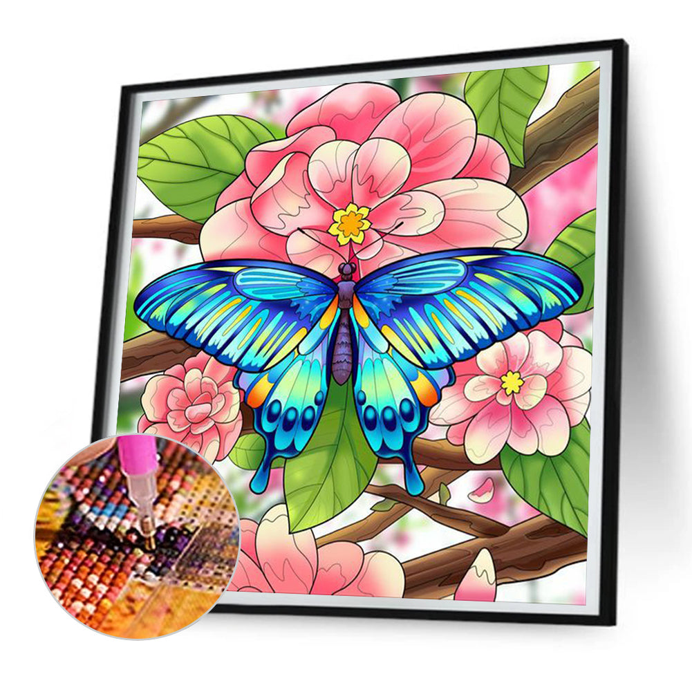 Blossom Butterfly - Full Round Drill Diamond Painting 30*30CM
