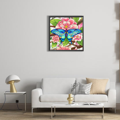 Blossom Butterfly - Full Round Drill Diamond Painting 30*30CM