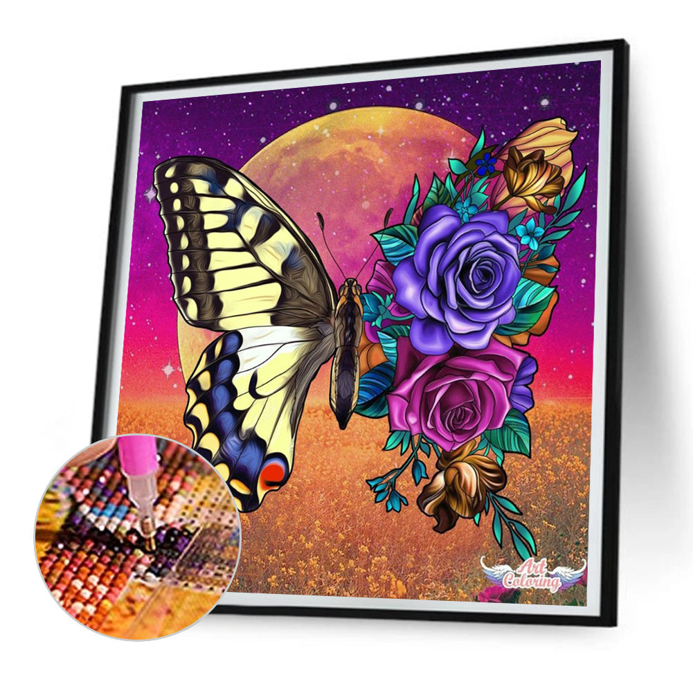 Blossom Butterfly - Full Round Drill Diamond Painting 30*30CM