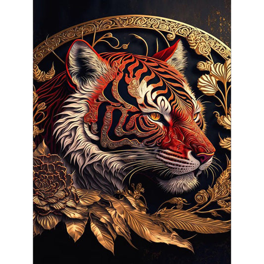 Vintage Carved Tiger - Full Square Drill Diamond Painting 30*40CM