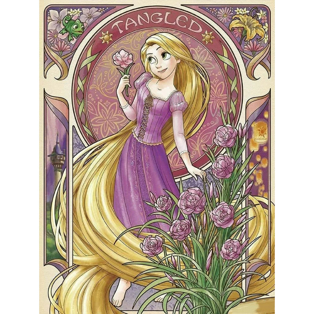 Long Hair Princess - Full Round Drill Diamond Painting 30*40CM