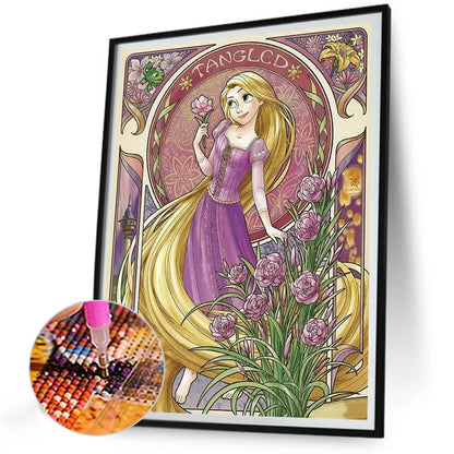 Long Hair Princess - Full Round Drill Diamond Painting 30*40CM