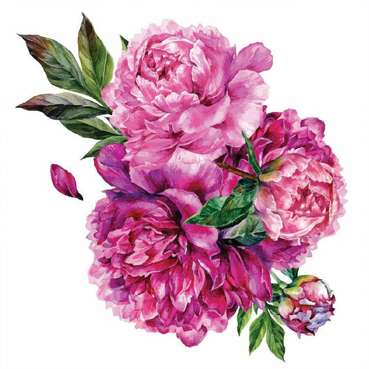 Pink Peony Flower - Full Round Drill Diamond Painting 30*30CM